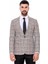 Füme Ekose Desenli Slim Fit Ceket 5