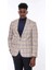 Kahverengi Ekose Desenli Slim Fit Ceket 1