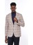 Kahverengi Ekose Desenli Slim Fit Ceket 4