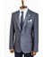 Kendinden Desenli Lacivert Slim Fit Yün Ceket 5