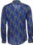 Indigo Çiçek Desenli Uzun Kollu Slim Fit Gömlek 4