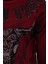 Bordo Taşlı Baskılı Bsiklet Yaka Sweatshirt 2