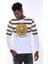 Beyaz Baskılı Taşlı Bisiklet Yaka Sweatshirt 3