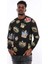 Siyah Bisiklet Yaka Taşlı ve Baskılı Sweatshirt 1