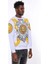 Beyaz Baskılı ve Taşlı Bisiklet Yaka Sweatshirt 4