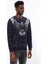 Lacivert Taşlı Desenli Sweatshirt 3