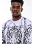 Beyaz Baskılı ve Taşlı Bisiklet Yaka Sweatshirt 2