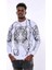 Beyaz Baskılı ve Taşlı Bisiklet Yaka Sweatshirt 3
