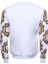Beyaz Baskılı Taşlı Bisiklet Yaka Sweatshirt 3