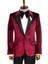 Bordo Simli Slimfit Damatlık Ceket 1