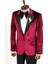 Bordo Simli Slimfit Damatlık Ceket 4