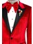 Bordo Sivri Yaka Simli Slimfit Damatlık Ceket 2
