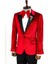 Bordo Sivri Yaka Simli Slimfit Damatlık Ceket 5