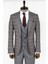 Ekose Desenli Gri Slim Fit Takım Elbise 1