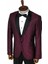 Bordo Beşgen Desenli Smokin Ceket 3