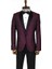 Bordo Beşgen Desenli Smokin Ceket 4