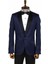 Lacivert Nokta Desenli Slim Fit Smokin Ceket 1
