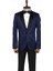 Lacivert Nokta Desenli Slim Fit Smokin Ceket 3
