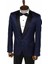 Lacivert Nokta Desenli Slim Fit Smokin Ceket 4