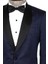 Lacivert Nokta Desenli Slim Fit Smokin Ceket 5