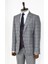 Ekose Ceketli Gri Slim Fit Takım Elbise 5