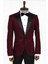Bordo Simli Desenli Smokin Ceketi 3