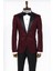 Bordo Simli Desenli Smokin Ceketi 4