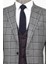 Ekose Ceketli Gri Slim Fit Takım Elbise 2