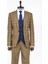Ekose Ceketli Taba Slim Fit Takım Elbise 4