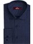 Lacivert Kaz Ayağı Desenli Slim Fit Gömlek 1