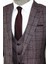 Slim Fit Bordo Ekose Takım Elbise 2