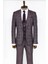Slim Fit Bordo Ekose Takım Elbise 4