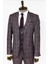 Slim Fit Bordo Ekose Takım Elbise 5