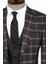 Ekose Desenli Siyah Slim Fit Takım Elbise 2