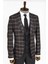 Ekose Desenli Siyah Slim Fit Takım Elbise 3
