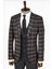 Ekose Desenli Siyah Slim Fit Takım Elbise 5