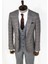 Ekose Desenli Gri Slim Fit Takım Elbise 5