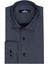 Lacivert Mini Kare Desenli Slim Fit Gömlek 2