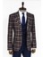 Lacivert Ekose Ceketli Slim Fit Takım Elbise 3