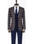 Lacivert Ekose Ceketli Slim Fit Takım Elbise 4