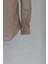 Slim Fit Kahverengi Desenli Gömlek 4