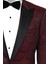 Bordo Simli Desenli Smokin Ceketi 2