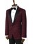 Bordo Simli Desenli Smokin Ceketi 5