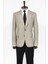 Krem Desenli Slim Fit Ceket 4