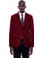 Geniş Sivri Yaka Velvet Bordo Ceket 5