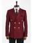 Kruvaze Bordo Slim Fit Tek Ceket 1