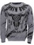 Gri Taşlı Baskılı Desenli Sweatshirt 1