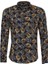 Siyah Çiçek Desenli Slim Fit Uzun Kollu Gömlek 1
