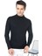 Erkek Siyah Yarım Balıkçı Yaka Slim Fit Kazak 1