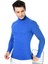 Erkek Saks Mavisi Yarım Balıkçı Yaka Slim Fit Kazak 1
